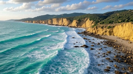 mountains and waves